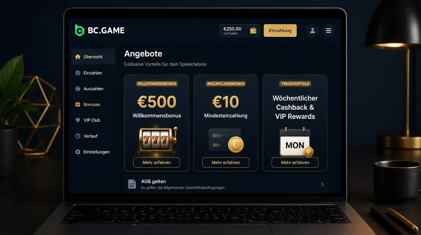 Casino-Bonusübersicht mit 10 € Mindesteinzahlung, Freispielen und wöchentlichen Prämien